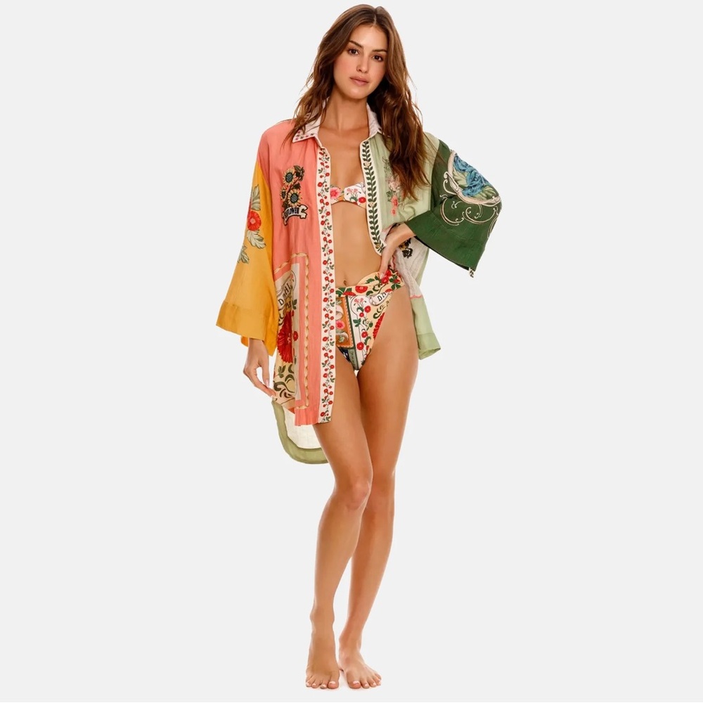 agua bendita riveria radiance chrissy harvest floral shirt - Picture 3 of 6